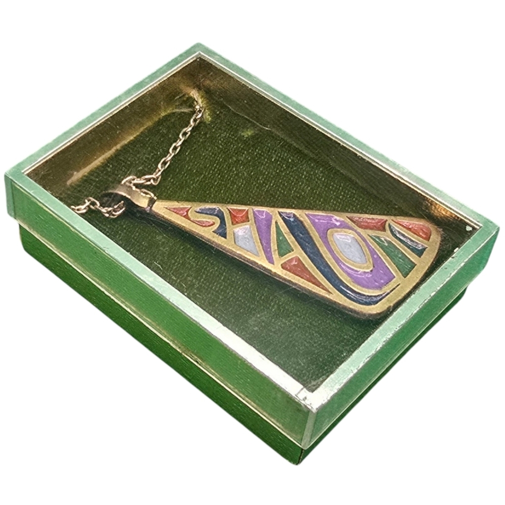 Vintage 1969 Terra Sancta Guild Shalom Pendant Necklace Israel (S8)
